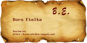 Bors Etelka névjegykártya